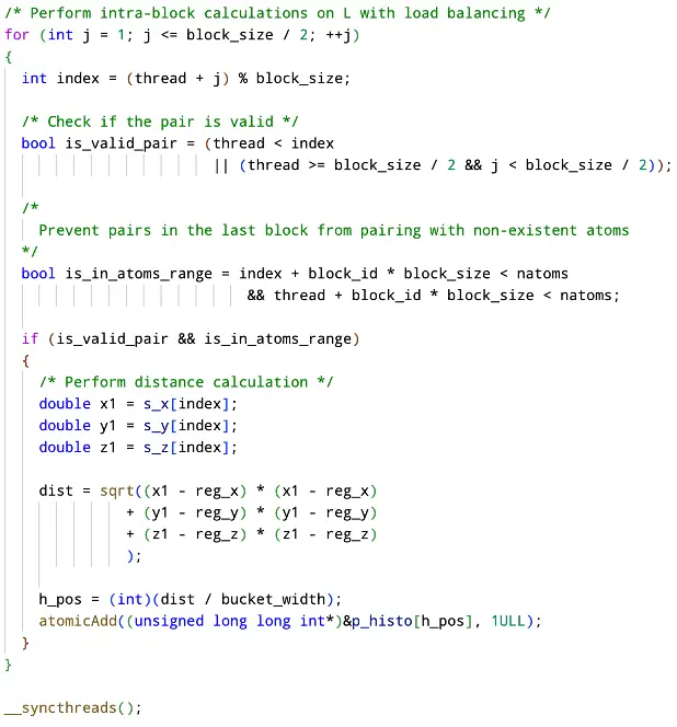Intra-block calculations