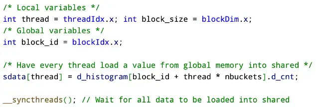 Load buckets into shared memory